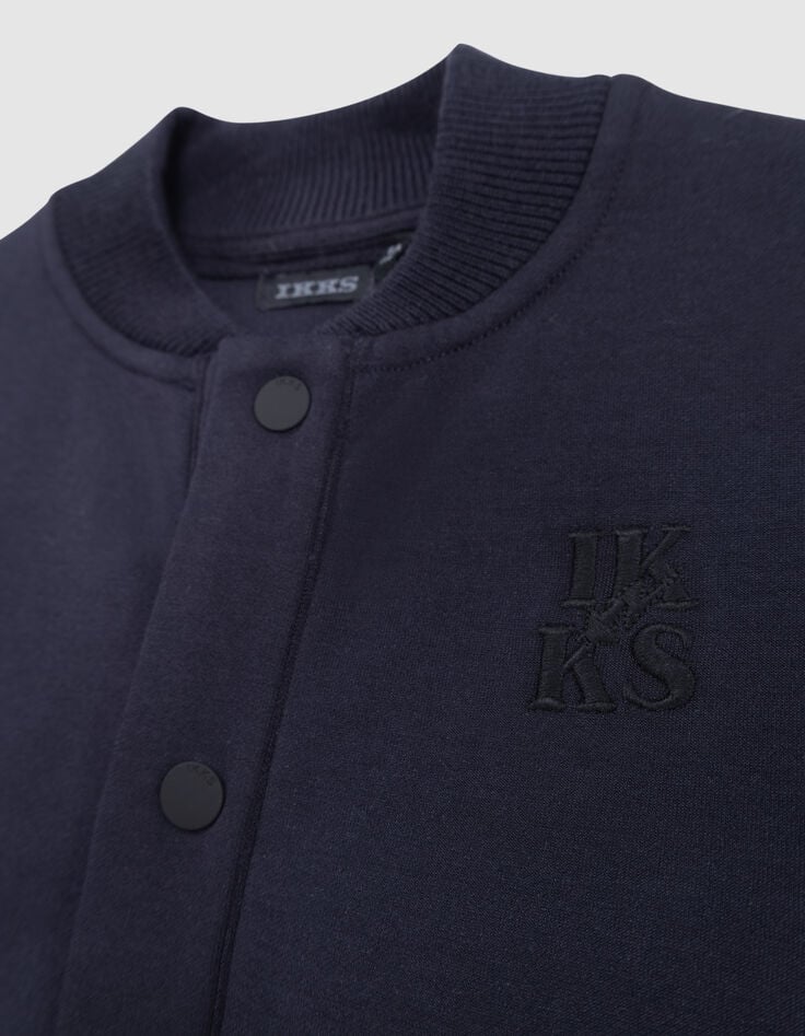 Navy vest mouwen gebreide logo's jongen-5
