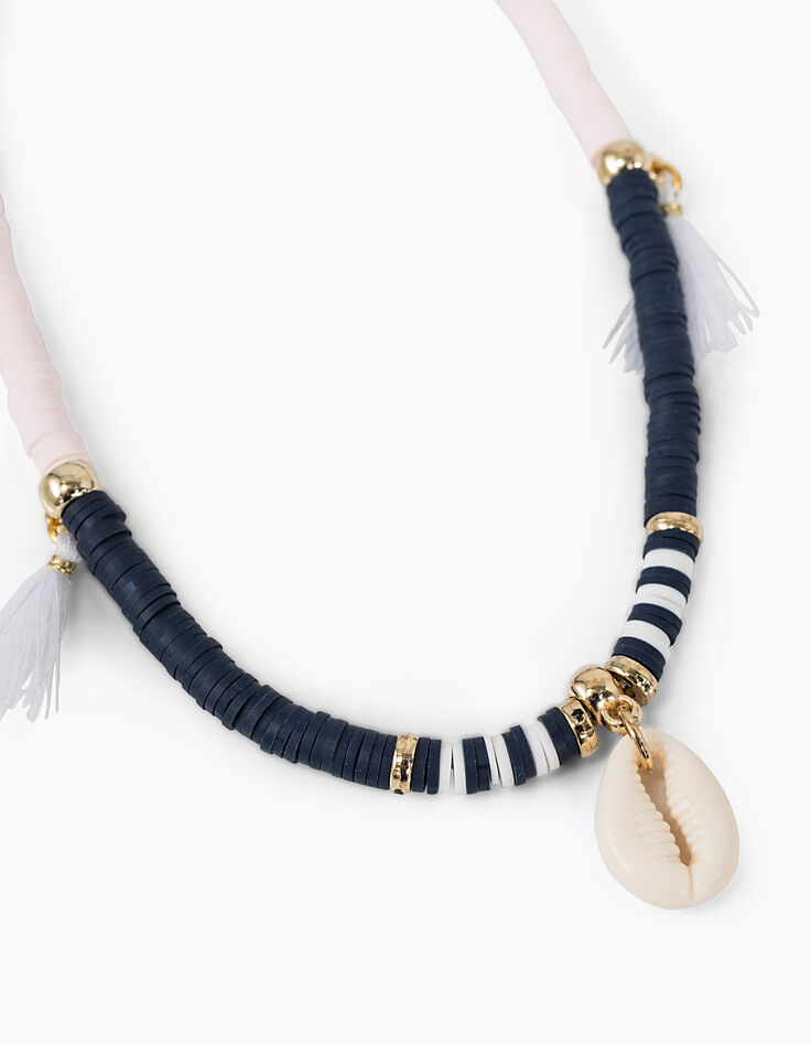 Collar de perlas y concha niña-2 Collar de perlas y concha niña-2