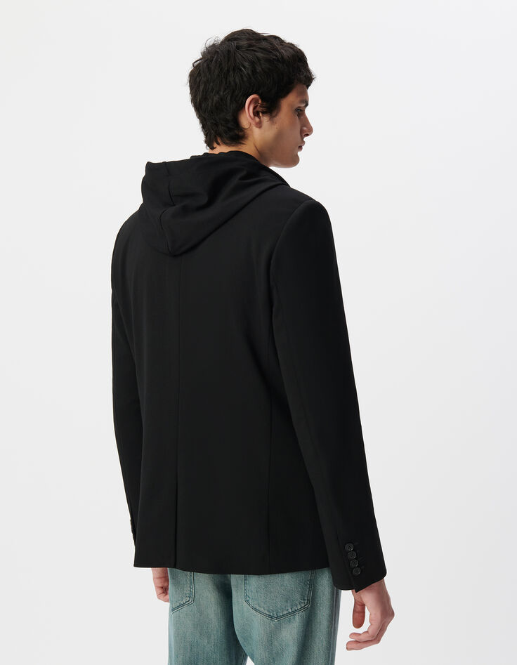Veste noire Interlock à parementure amovible Homme-4