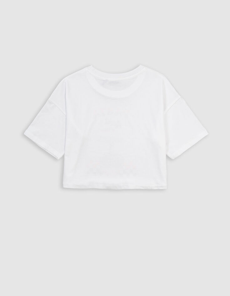 T-shirt blanc coton bio visuel bol de pâtes fille-6
