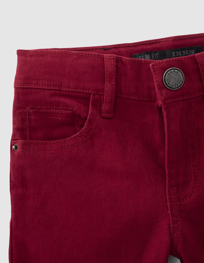 Dunkelrote, upgecycelte SLIM-Fit-Jeans für Jungs-2