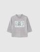 Graues T-Shirt mit Motivlinse für Babyjungen-2