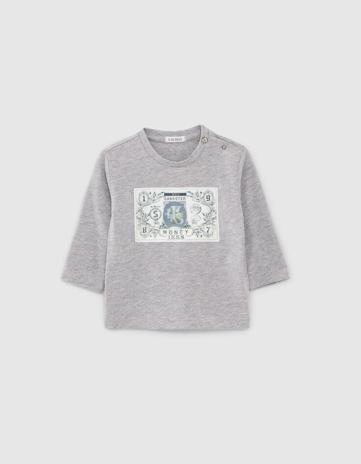 Graues T-Shirt mit Motivlinse für Babyjungen-2
