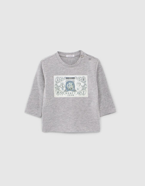 Camiseta gris diseño lenticular bebé niño