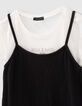 Schwarzes 2-in-1-M&auml;dchenkleid mit wei&szlig;em T-Shirt-5