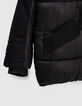 Parka noire bi mati&egrave;re &agrave; capuche fille-5