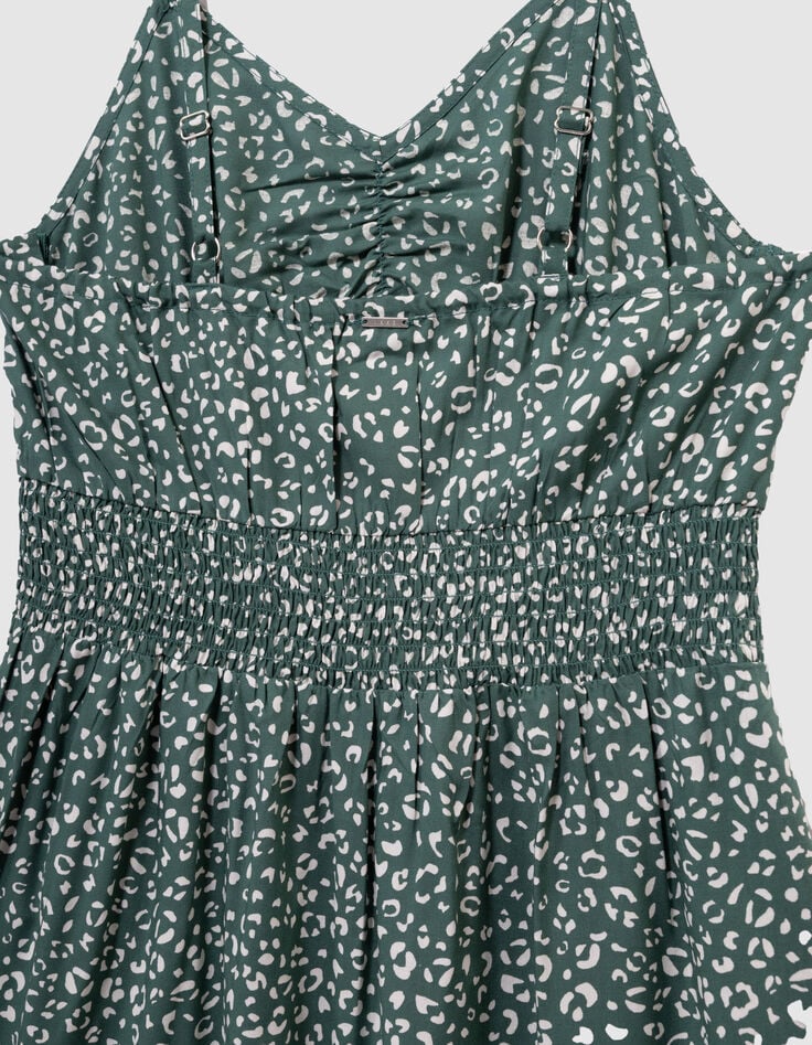 Langes grünes Kleid mit schmalen Trägern Leoprint-9 Langes grünes Kleid mit schmalen Trägern Leoprint-9