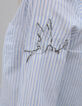 Camisa azul rayas bordados metalizados-8