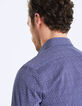 Chemise indigo imprimée origamis Homme-6