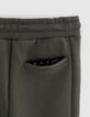 Boy's khaki jogging suit with marked pleats-6