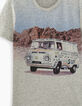 Tee-shirt gris chiné visuel van hippie garçon -2
