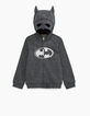 Cardigan Batman anthracite avec capuche masque garçon-2