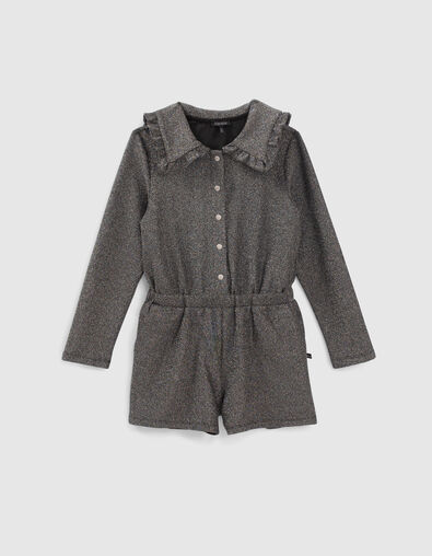 Girls’ silver playsuit with XL collar - IKKS