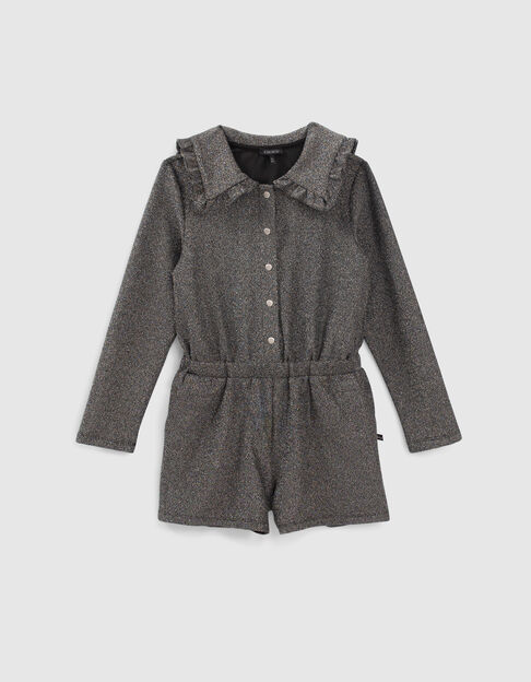 Girls’ silver playsuit with XL collar