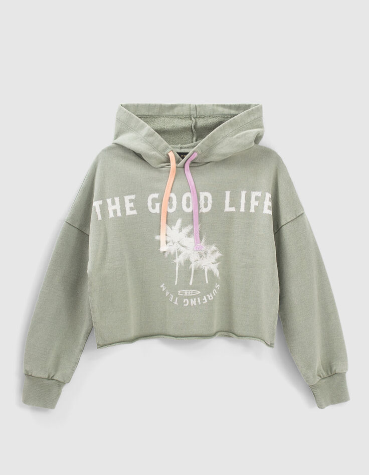 Sudadera verde cropped cordones tie&dye-1