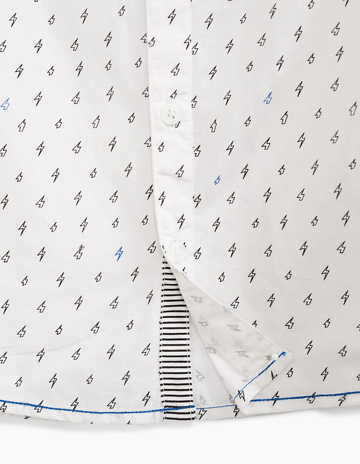 Boys’ white flash print shirt -6