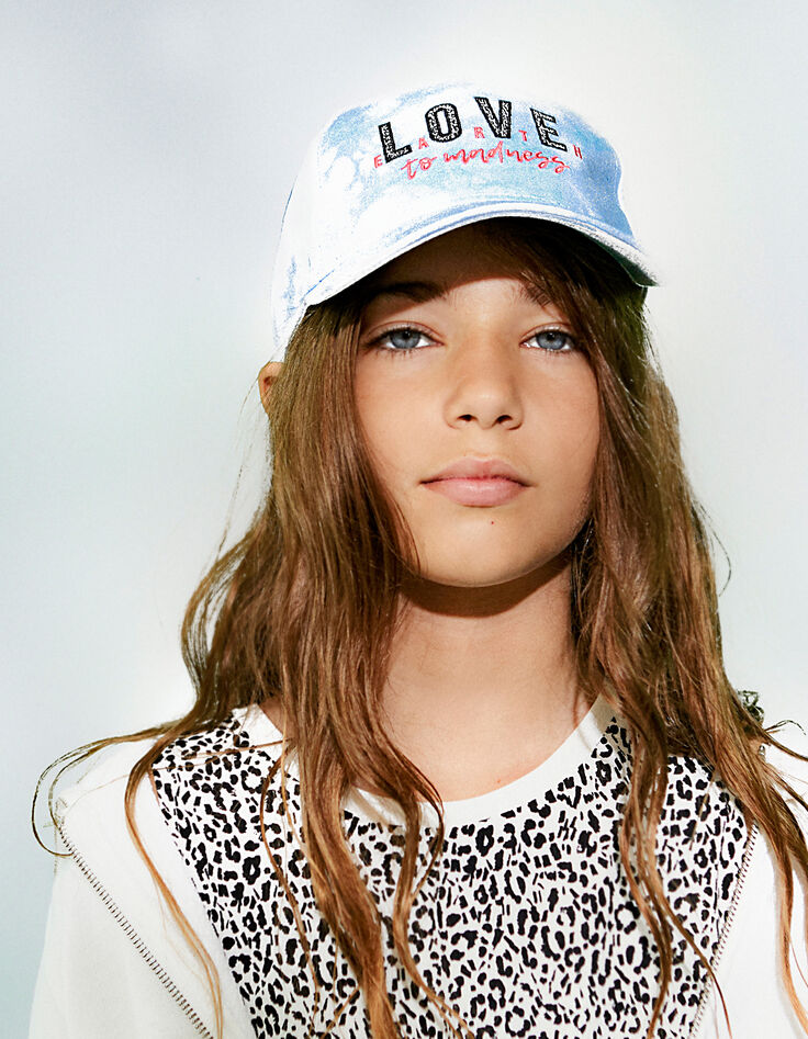 Casquette bleu lavande LOVE EARTH fille-1 Casquette bleu lavande LOVE EARTH fille-1