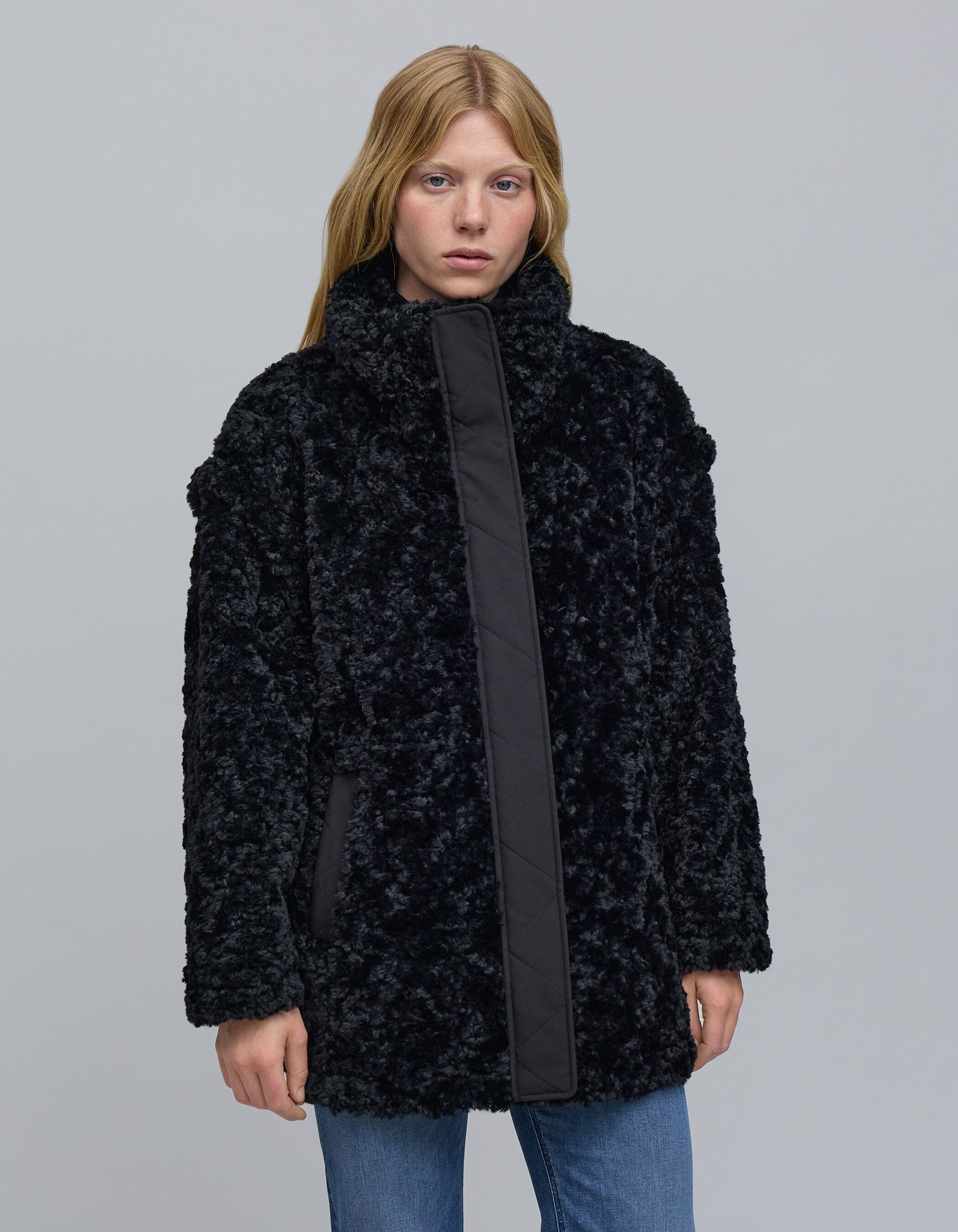 Manteau sherpa noir femme 2025