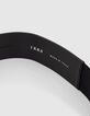 Ceinture en cuir noir double boucle ardillon femme-3