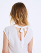 Top jacquard décolleté nœud dos femme-4
