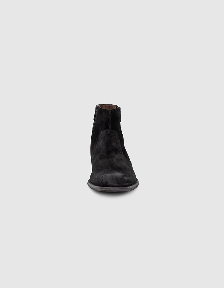 Men’s black zipped suede boots-2