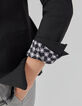 Langer, schwarzer Metallic-Damenblazer-4