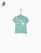 Tee-shirt turquoise visuel tennis bébé garçon -1