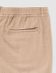 Pantalon de costume beige fonc&eacute; seersucker Homme-8
