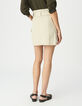 Jupe courte beige esprit battle ceintur&eacute;e Femme-3