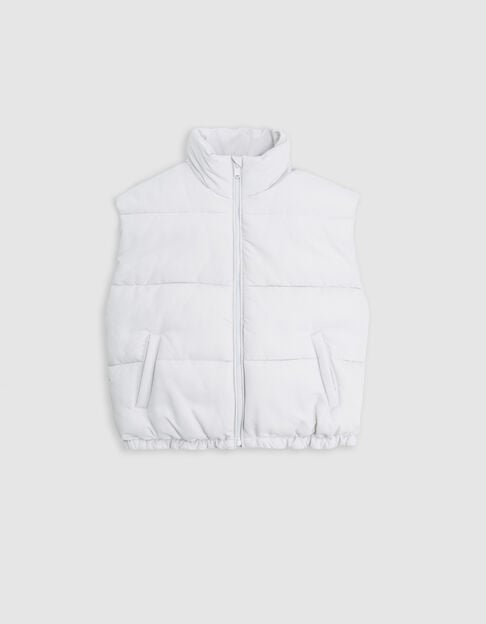 Girl's ecru sleeveless down jacket - IKKS