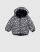 Doudoune réversible navy et imprimé tattoo bébé fille-2
