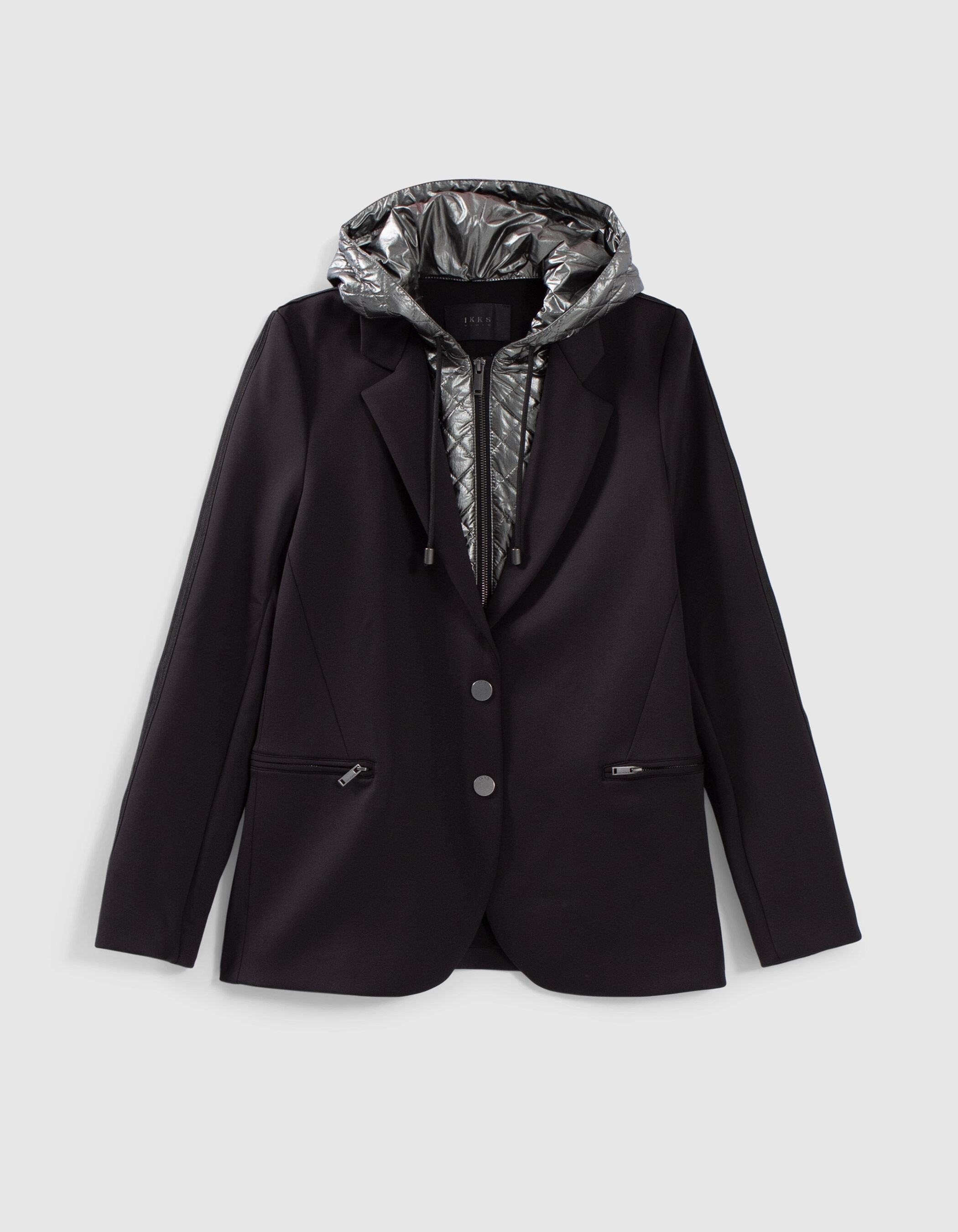 Veste de costume noire parementure metallisee Femme IKKS