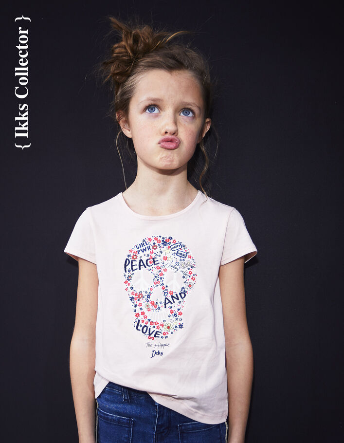 Girls' pink The Hippie Collector T-shirt - IKKS