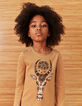 Girls’ caramel sacred cow’s head striped T-shirt-2