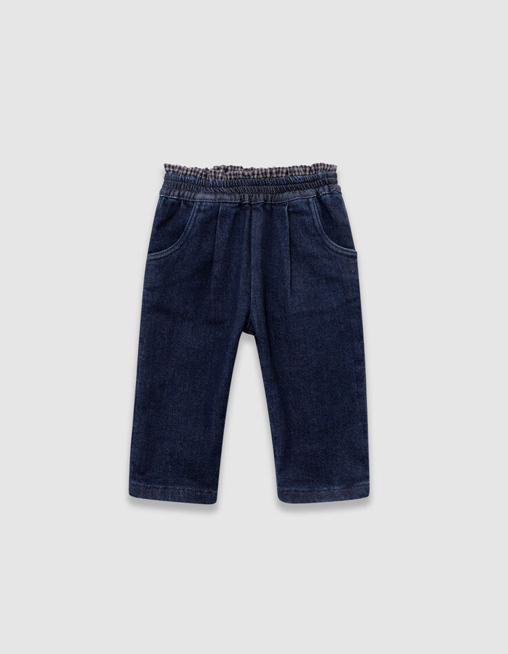 Marine jeans ceintuur pied-de-poule babymeisjes-1