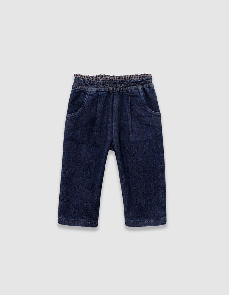 Marine jeans ceintuur pied-de-poule babymeisjes-1 Marine jeans ceintuur pied-de-poule babymeisjes-1