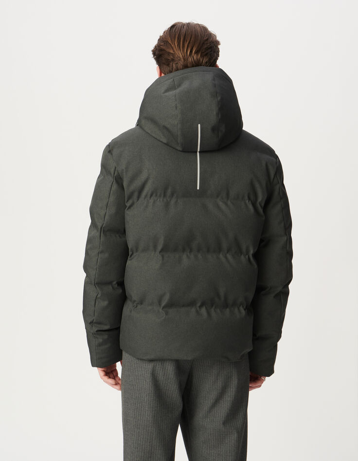 Grijze pufferjas WATERPROOF kap Heren-3