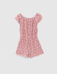 Mono corto rosa palo Ecovero&reg; estampado batik ni&ntilde;a-3