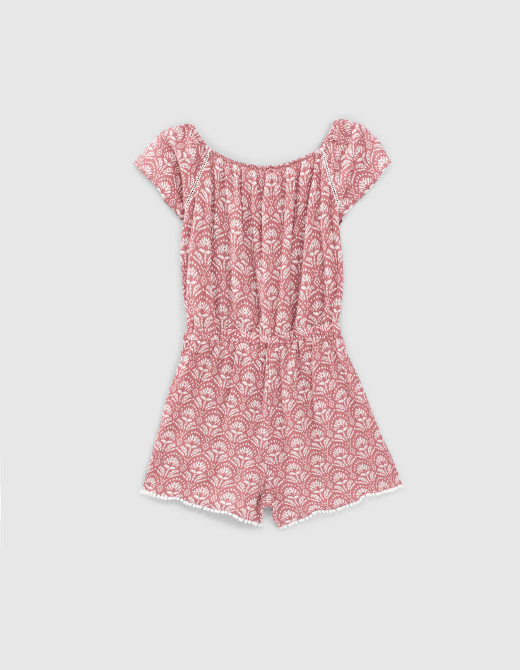 Mono corto rosa palo Ecovero&reg; estampado batik ni&ntilde;a-3