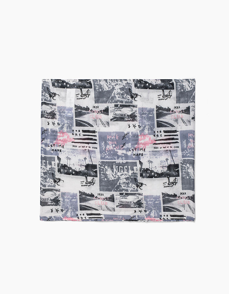 Cuello gris jaspeado estampado fotos niño -2 Cuello gris jaspeado estampado fotos niño -2