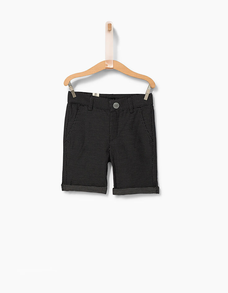 Boys&rsquo; black dotted jacquard chino Bermudas-2