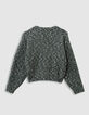 Girls’ green decorative mouliné knit sweater-4