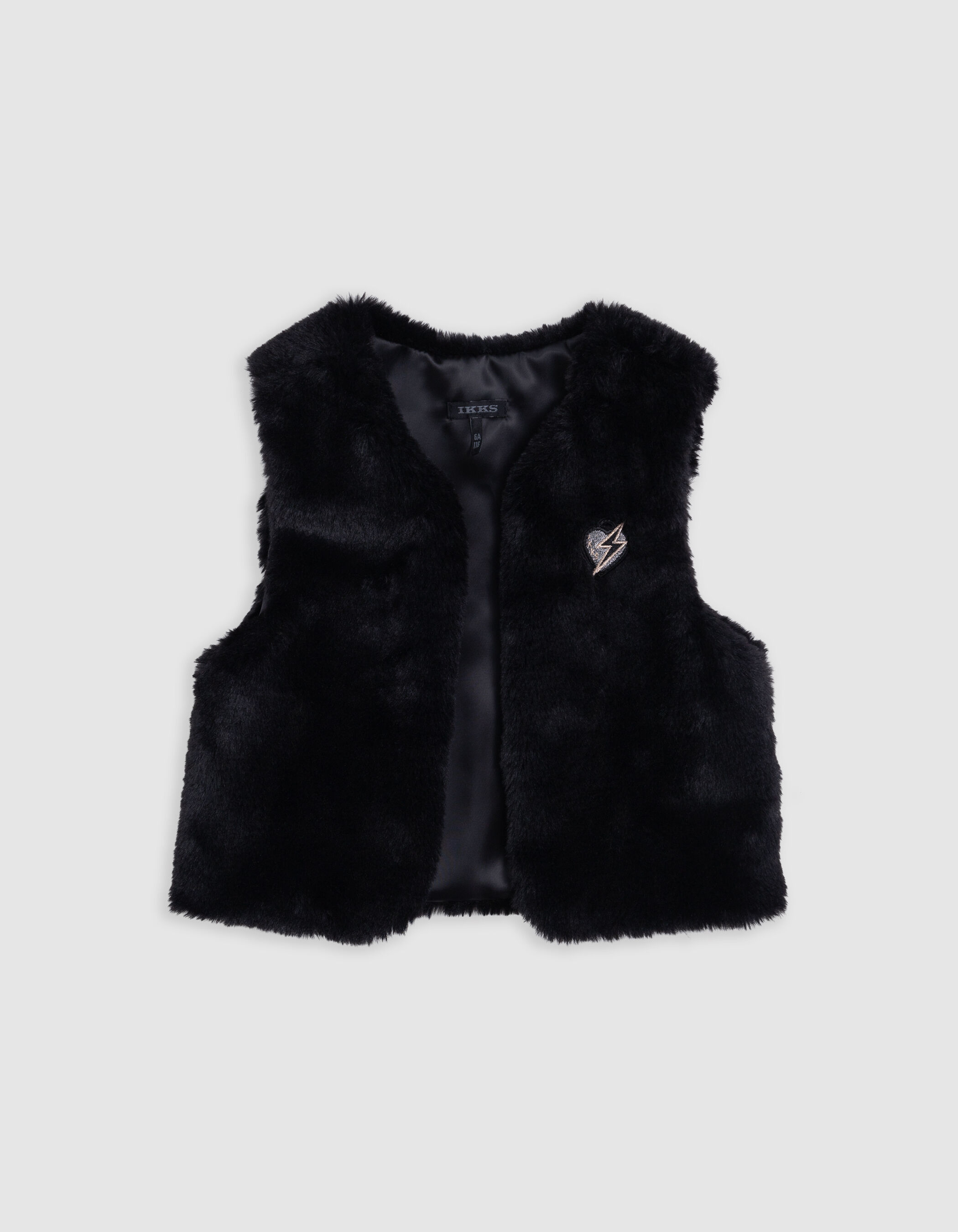 Girl s 2 in 1 black rock floral dress and soft gilet IKKS