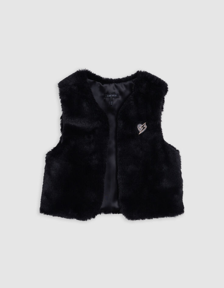 2-in-1-Rockkleid, schwarze Blumen, Strickjacke, Mädchen-6 2-in-1-Rockkleid, schwarze Blumen, Strickjacke, Mädchen-6