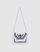 Beige Handtasche mit Stickerei und Perlen-3