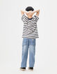 Blaue Jungen-Baggy-Jungenjeans mit Zimmermannstasche-3