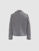Veste en jean gris esprit motard fille-3