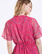 Robe en voile imprimé floral fils métallisés-5