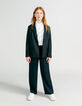 Girls’ black Lyocell® wide trousers with darts-1