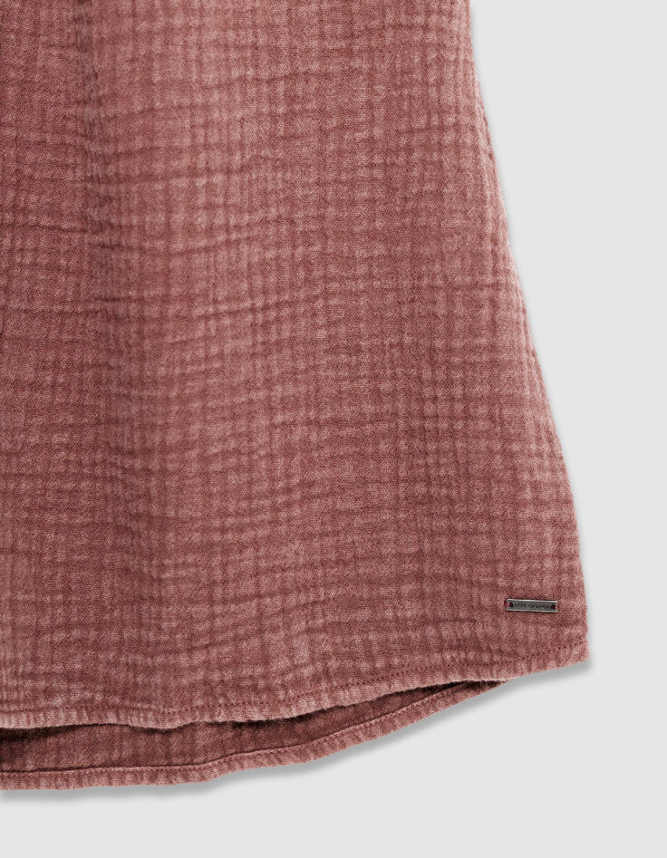 Top sans manches loose bordeaux gaze de coton Femme-9